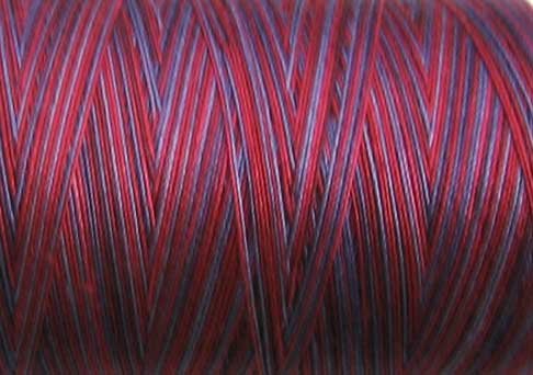 M77 Red Navy 35wt 1080yds Valdani Hand Dyed Variegated Cotton Quilting Thread q1