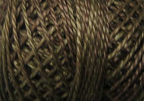O518 0518 Dusty Leaves Pearl Cotton size 12 Valdani Overdyed q6