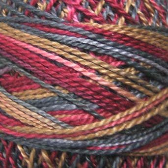 M601 Red Mountain Pearl Cotton size 12 Valdani Variegated q1