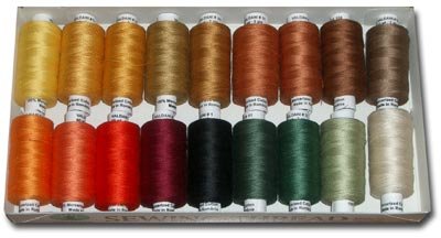 Valdani Thread 60 wt cotton 18x hand dyed - Autumn - Free Ship US CA - q2