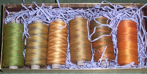Valdani 2 ply Hand Dyed Variegated Twisted Poly and Cotton Free Ship US CA set b
