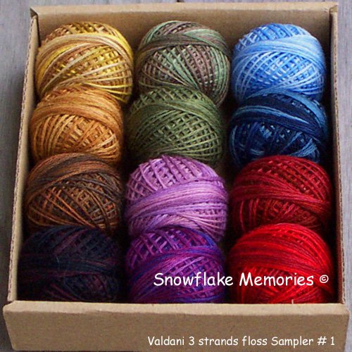 3 Strands Floss Valdani Sampler set 1 - 12x29yd balls Free Shipping US q1