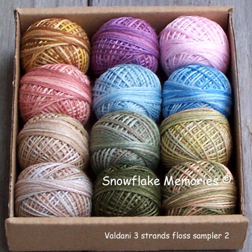 3 Strands Floss Valdani Sampler nbr 2 Lights - 12x29yd balls Free Ship US CA q1