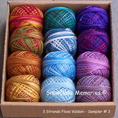 3 Strands Floss Valdani Sampler set nbr 3 - 12x29yd balls Free Ship US CA q1