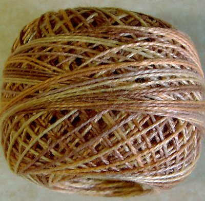 O581 Spun Wheat Pearl Cotton size 12 Valdani Overdyed 0581 q6
