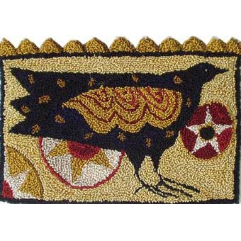 Star Crow pattern for Punchneedle Embroidery by Hooked On Rugs q3