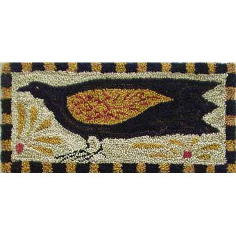 Single Crow pattern for Punchneedle Embroidery by Hooked On Rugs q3