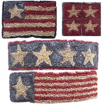 2 Patriotic Barrettes and Pins pattern for Punchneedle Embroidery by Hooked On Rugs q1