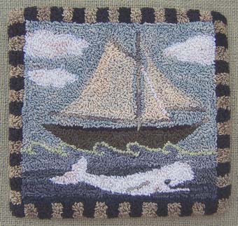 The White Whale pattern for Punchneedle Embroidery by Hooked On Rugs q1
