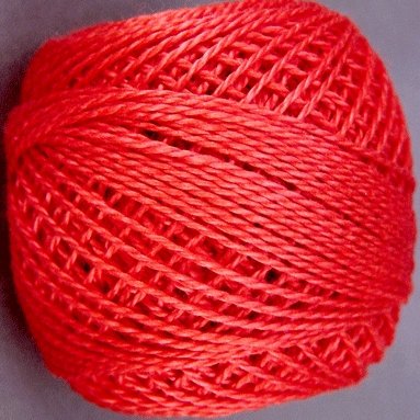 247 Bright Coral Red Pearl Cotton size 8 Valdani Solid color q1