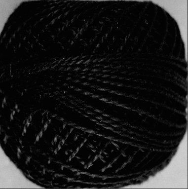 1 Black Pearl Cotton size 8 Valdani Solid color q6