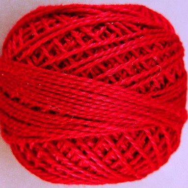 76 Christmas Red Pearl Cotton size 8 Valdani Solid color q6