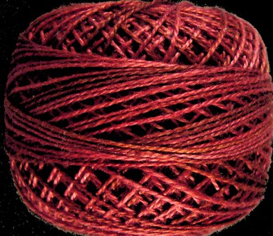O507 - Rich Wine - Pearl Cotton size 8 - 0507 Valdani Overdyed q6