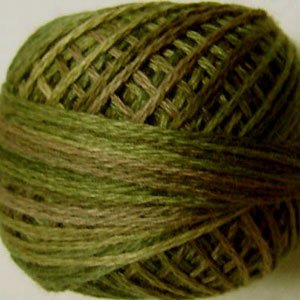 O519 Green Olives Pearl Cotton size 12 Valdani Overdyed 0519 q6