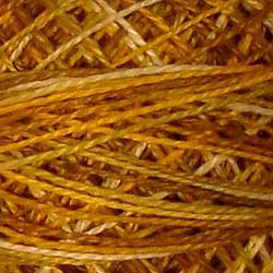 V106 Antique Gold Pearl Cotton size 12 Valdani Variegated q6
