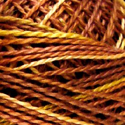V4 Golden Browns Pearl Cotton size 12 Valdani Variegated q6