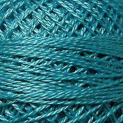 93 Bright Turquoise Pearl Cotton size 8 Valdani Solid color q6