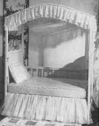 Sleeping Beauty Crib Set - Vintage bedspread and canopy