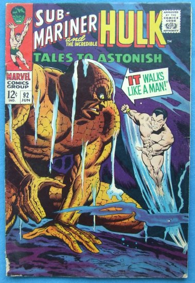 TALES TO ASTONISH SUB MARINER & HULK NO 92 1967 MARVEL COMICS