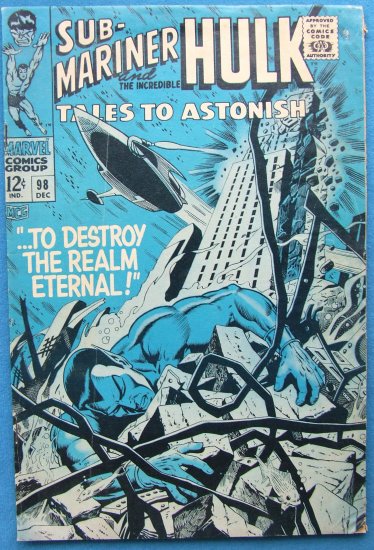 TALES TO ASTONISH SUB MARINER & HULK NO 98 VOL.1 1967 MARVEL COMICS