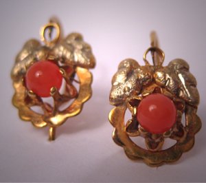 Antique Coral Earrings