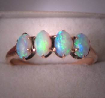 Antique Australian Opal Ring Victorian Wedding