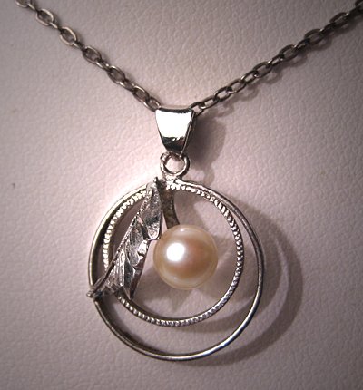 Antique Pearl Necklace Akoya Pearl Silver Chain