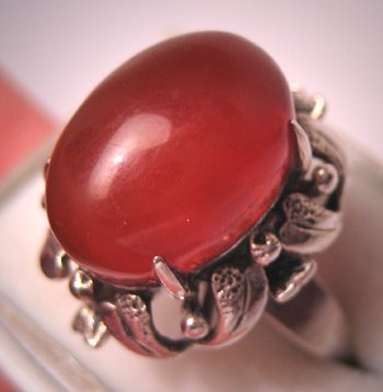 Antique Vintage Carnelian Ring Retro Art Deco