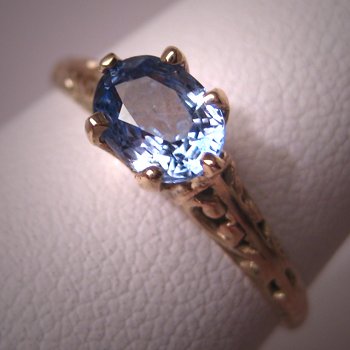 Antique Sapphire Ring Vintage Victorian Art Deco Wedding Ring