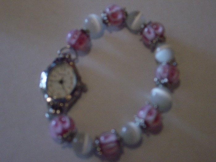 Pretty in Pink Beaded Watch