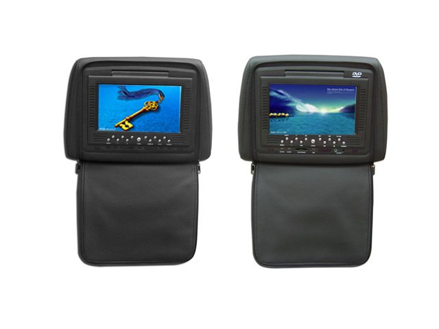 Pair 7" LCD TFT Headrests, DVD Player USB/DVD/DVIX/GAME