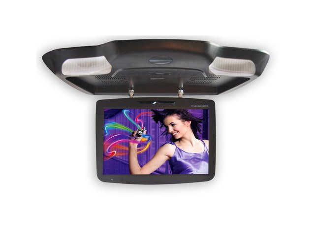 19" IR LCD TFT Screen w/DVD Player/USB/SD Overhead Flip-Down Monitor