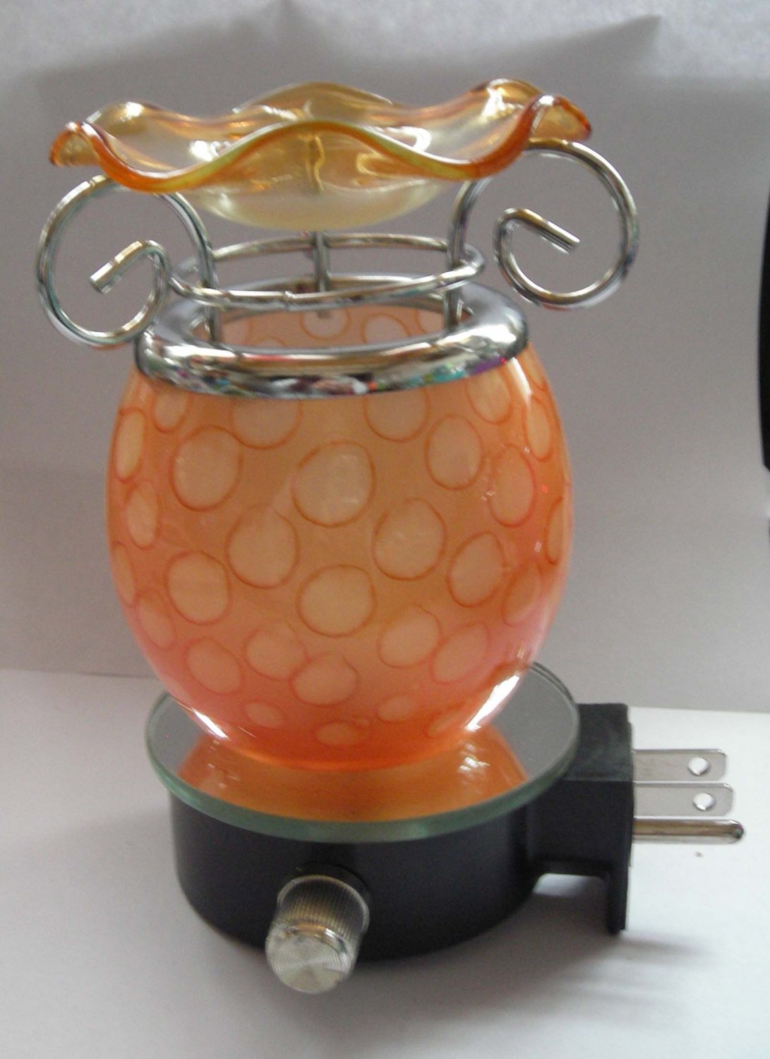 Orange Glass PLUG IN Nightlight TART WARMER