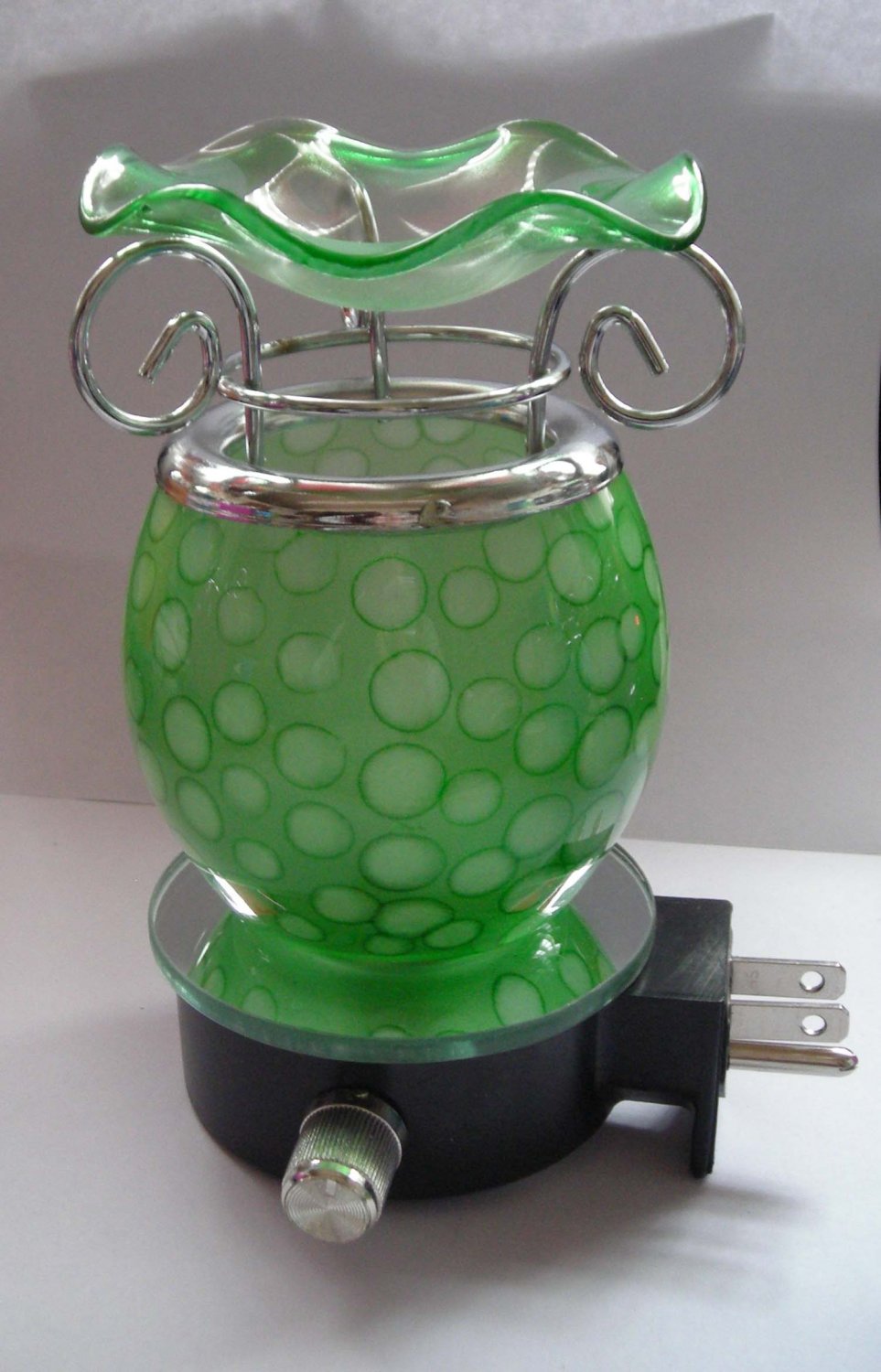 Green Glass PLUG IN Nightlight TART WARMER