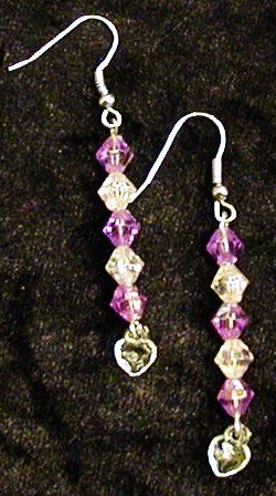 Orchid Hearts: Earrings