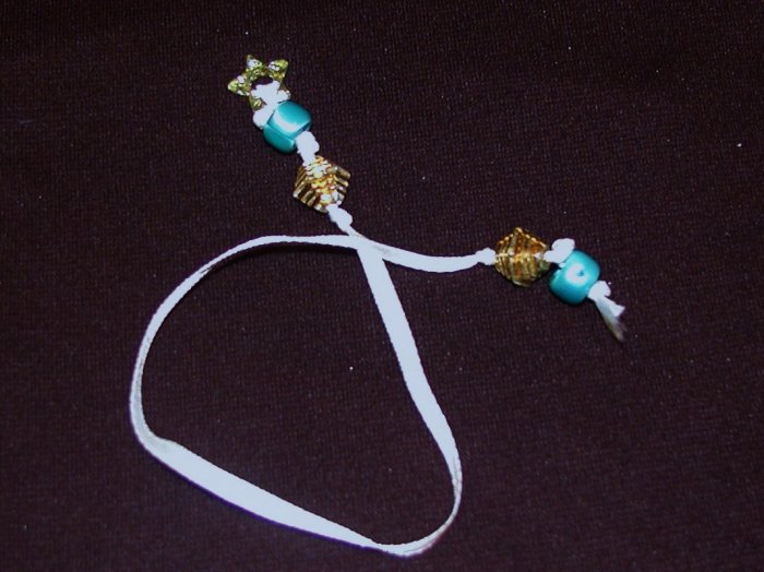 Ribbon Bookmark - White Stars