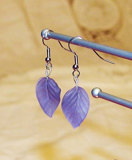 Purple Leaf Earrings