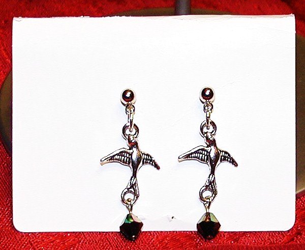 Doves In Flight Earrings - Black