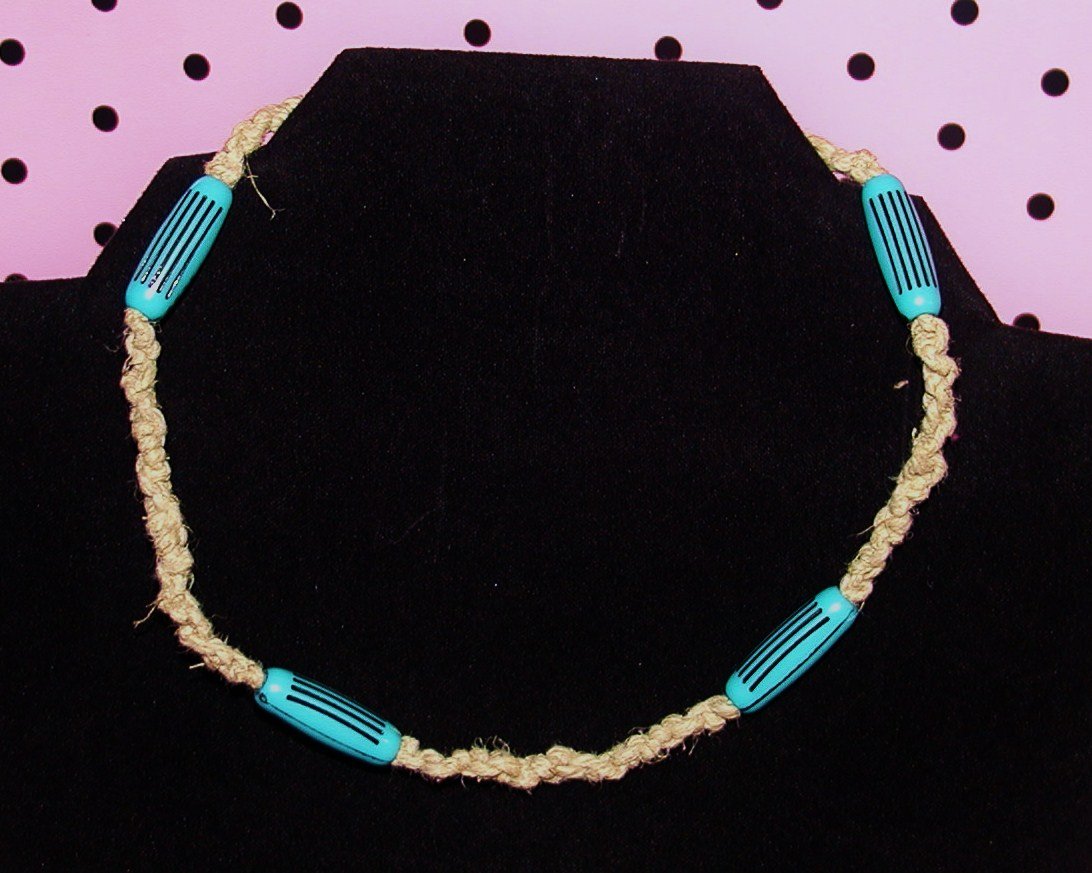 Black and Blue Hemp Necklace