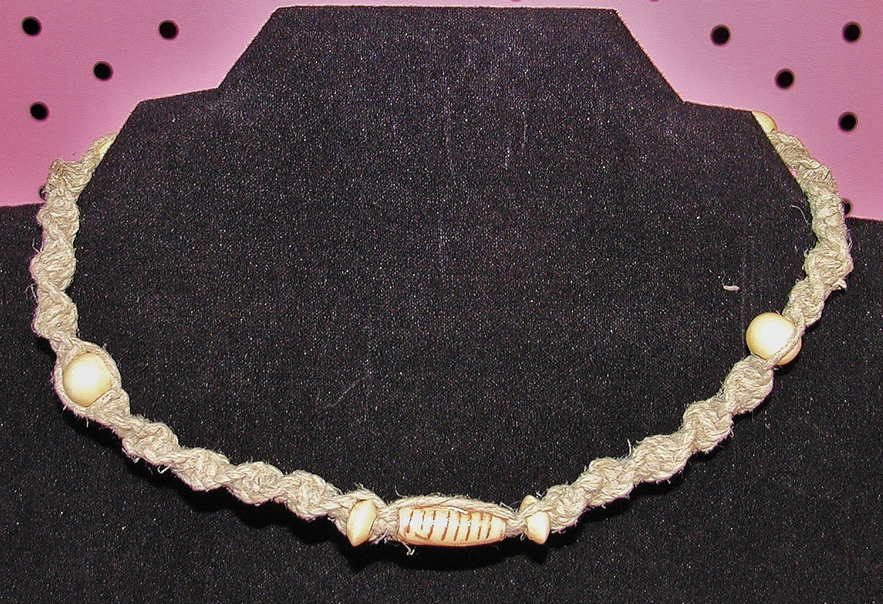 Spiral Bone Hemp Necklace
