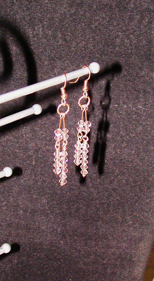 Pink and Copper Earrings