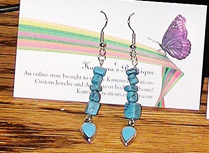 Turquoise Drops Long Dangle Earrings