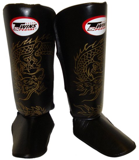 Twins Fancy Shin guards100% genuine leather FSG-6 (Dragon)