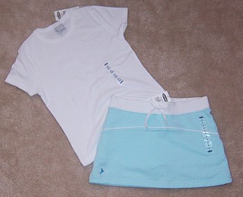 Old Navy 2pc Outfit Mint Skirt Skort & White Tee Shirt Sz 6 NWT