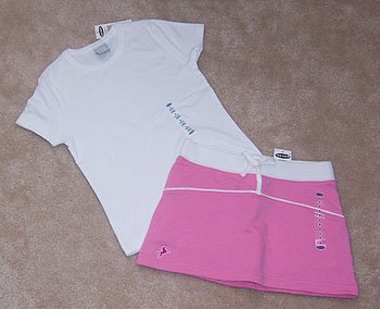 Old Navy 2pc Outfit Pink Skirt Skort & White Tee Shirt Sz 6 NWT