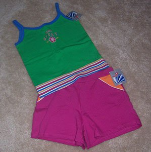 Hanes Sport 2pc Outfit Top & Shorts Cute Size 7 8 NWT