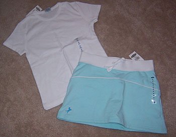 Old Navy Mint Skirt Short White Tee Shirt 2pc Outfit Girls sz 8 NWT