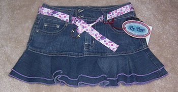 Be Bop Jean Skirt Skort Polka Dot Belt Girl Size 10 NWT