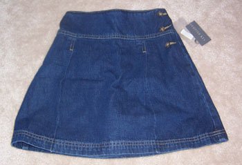 Cooper Key Jean Skirt School Length Simple Girls Sz 12 NWT