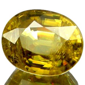 2.80 Ct.Natural Intense Green Titanium SPHENE Red Spark